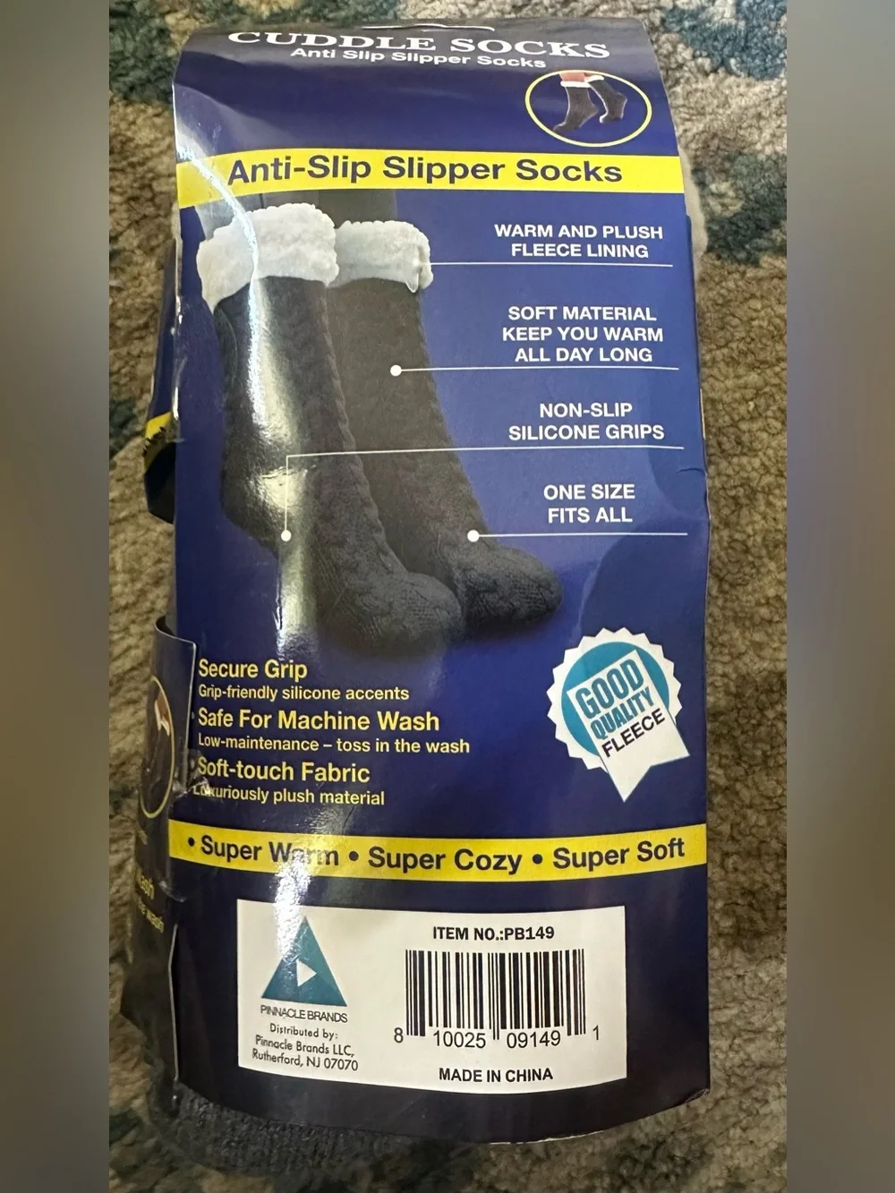 CUDDLE SCOKS - one size fits all-GRAY - Men's Anti-Slip Slipper Socks